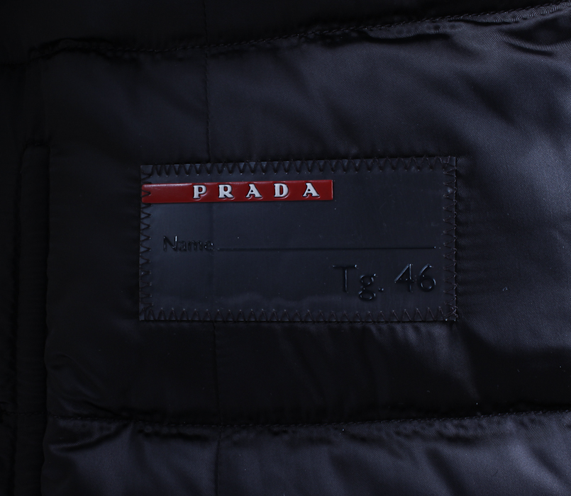 Brown Prada Down Toggle Coat with Sheep Fur Trim. Size 46 (European)