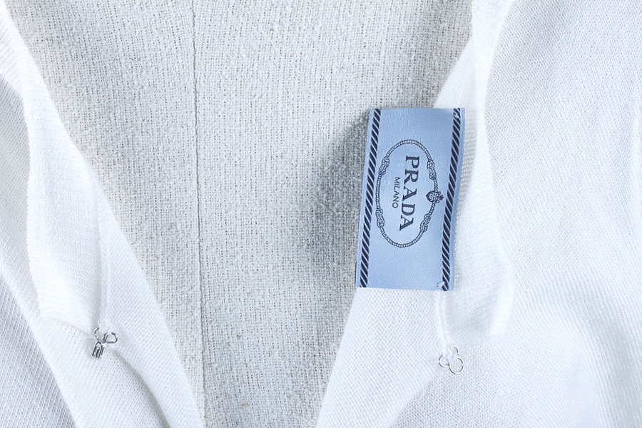 Prada Sheer White Open Back Sweater