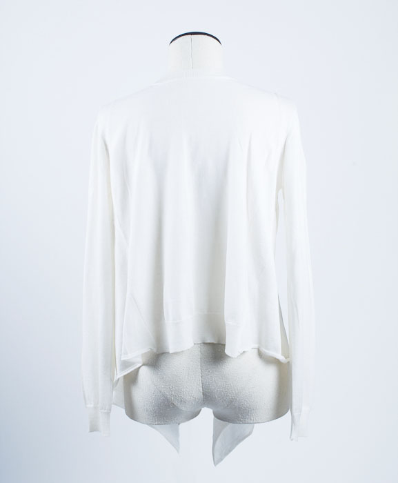 Prada Sheer White Open Back Sweater