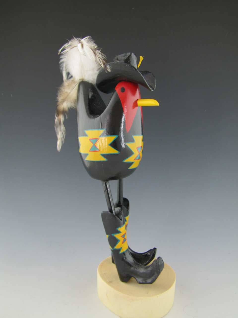 Delightful Navajo Folkart Bird Statue Signed by Artist Dennis Tom