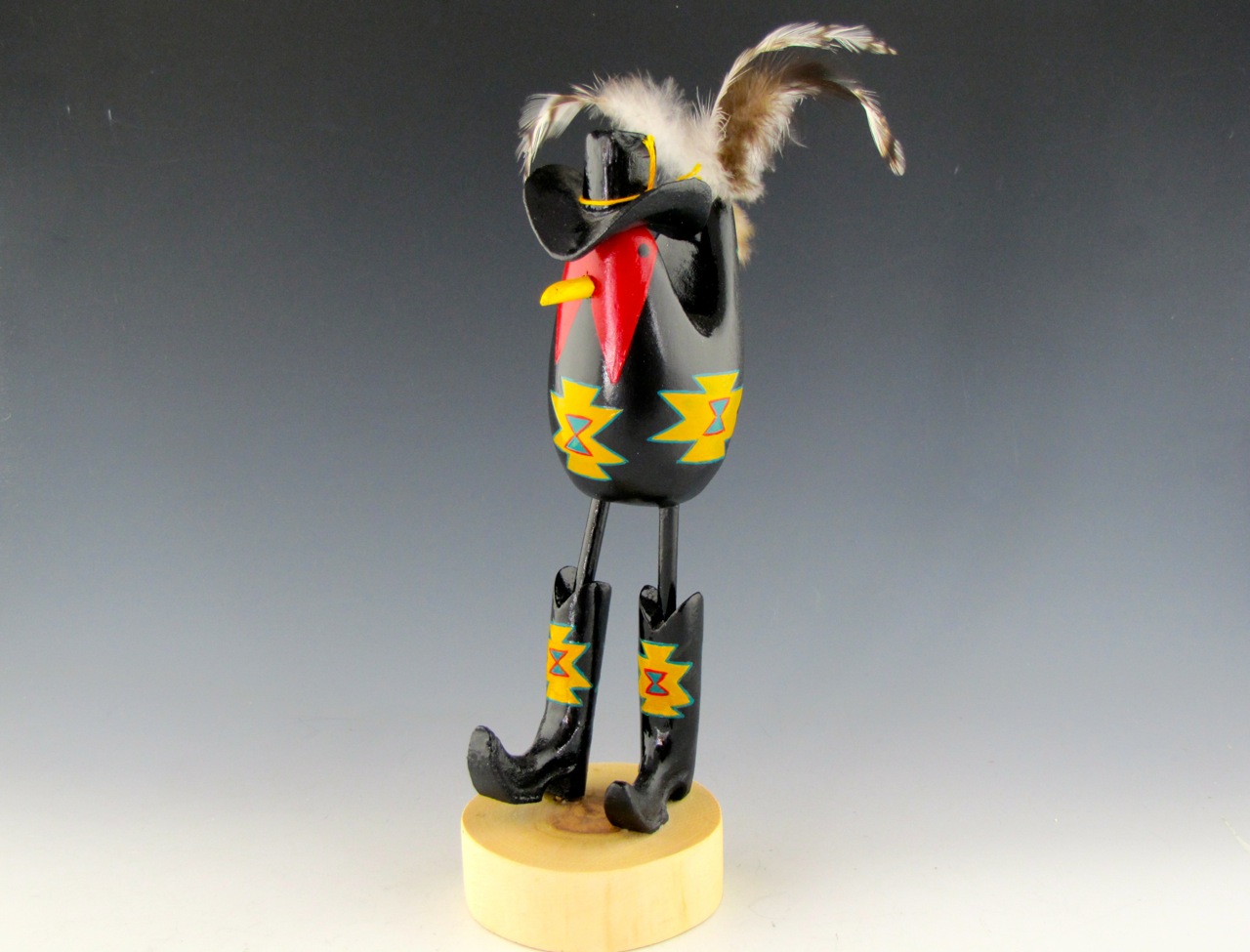 Delightful Navajo Folkart Bird Statue Signed by Artist Dennis Tom