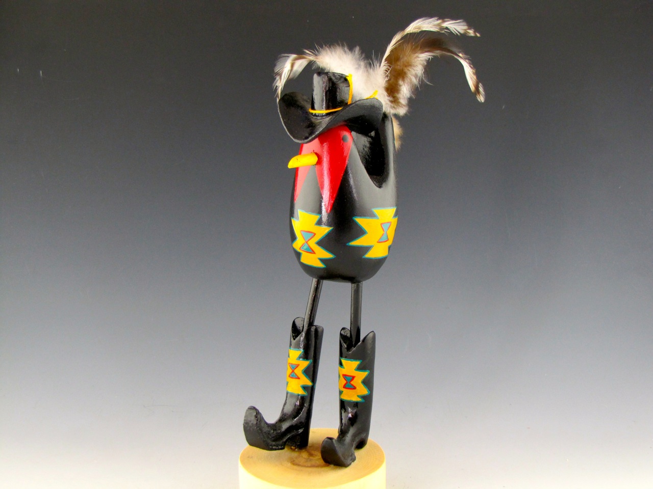 Delightful Navajo Folkart Bird Statue Signed by Artist Dennis Tom