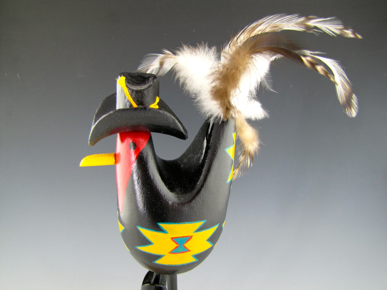 Delightful Navajo Folkart Bird Statue Signed by Artist Dennis Tom