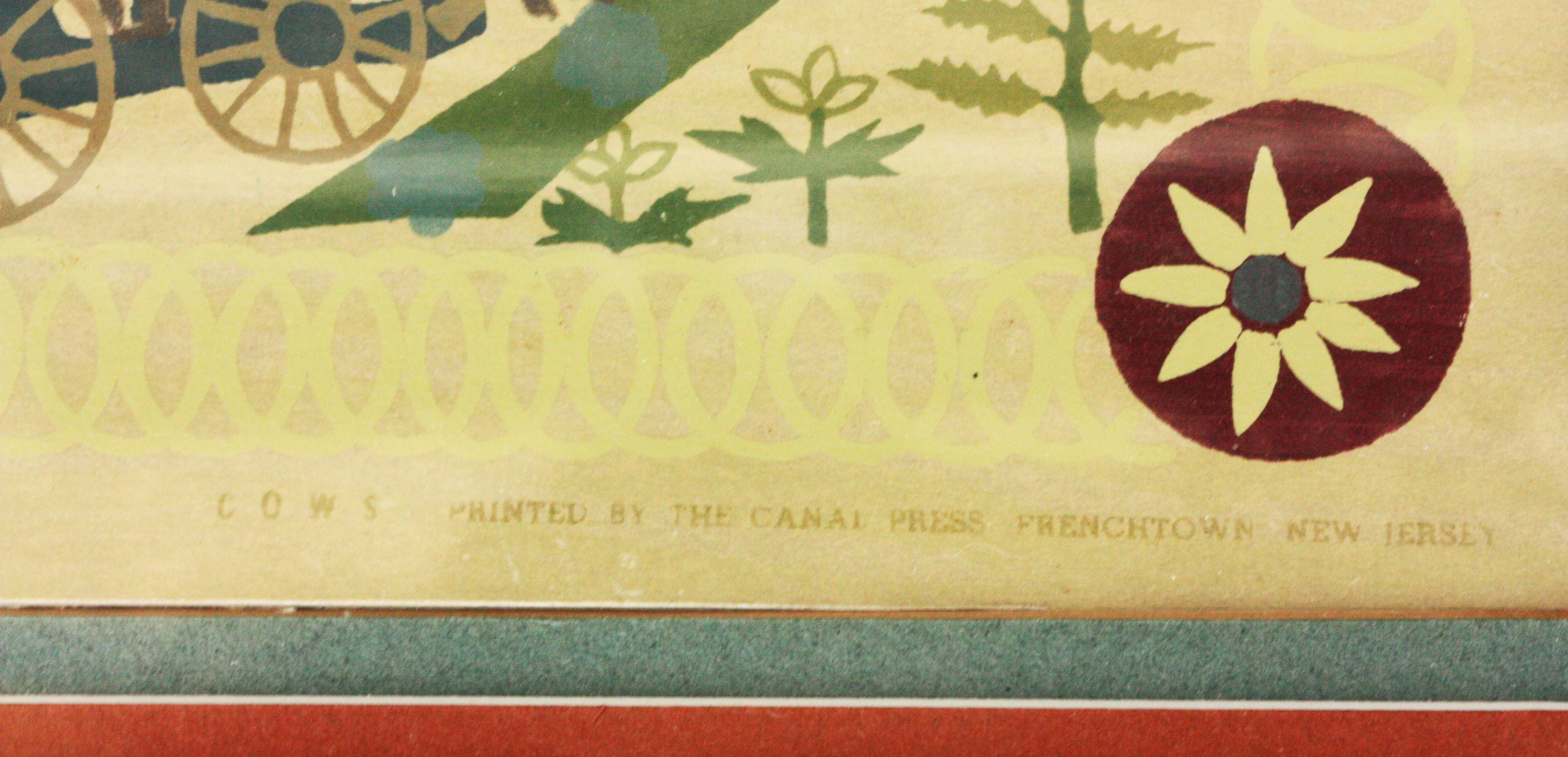 Signed Allen Saalburg Folk Art Serigraph