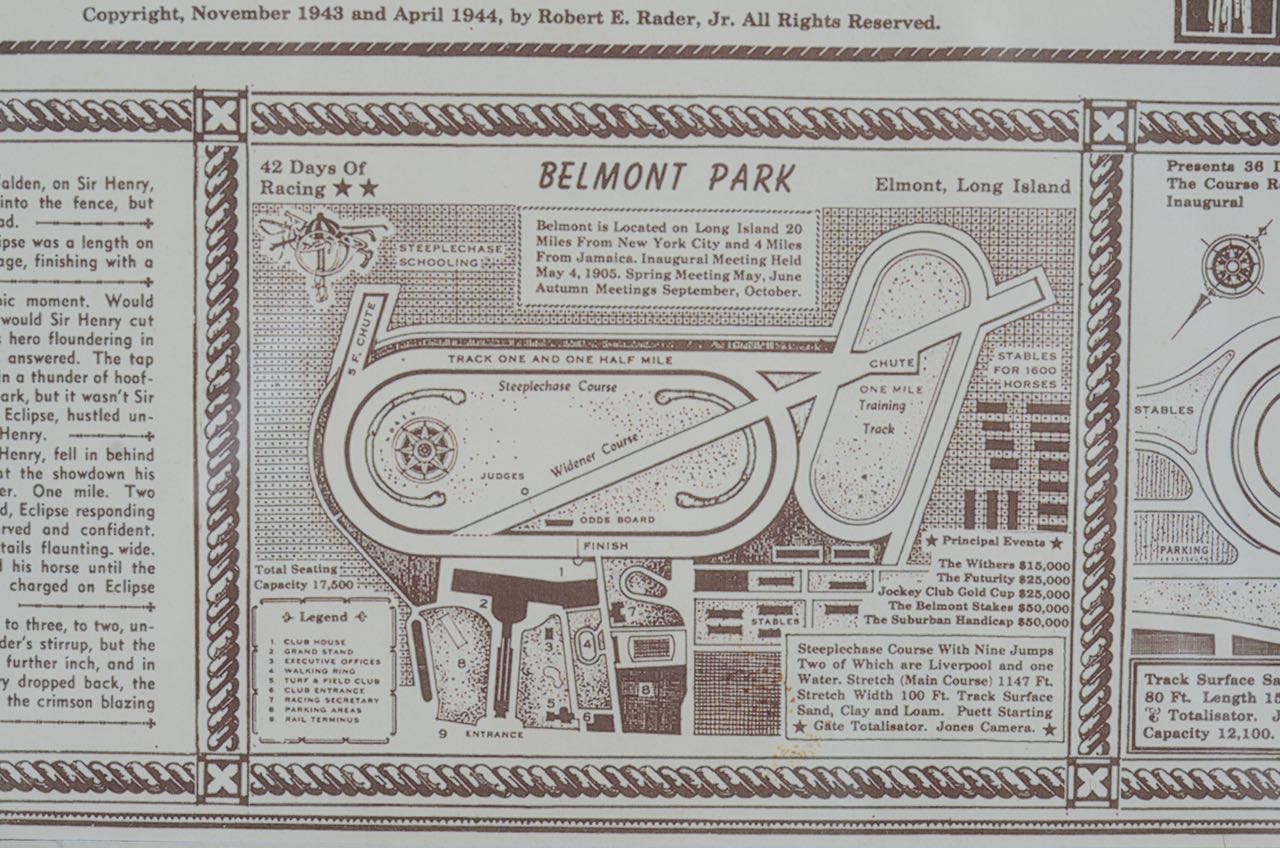 Reproduction of Vintage Map of Race Courses in America