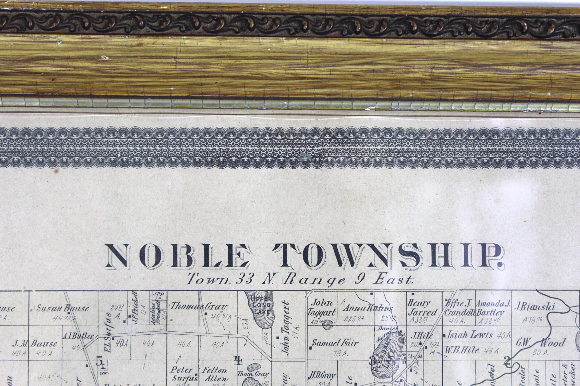 Vintage Plat Map of Whitley County Indiana