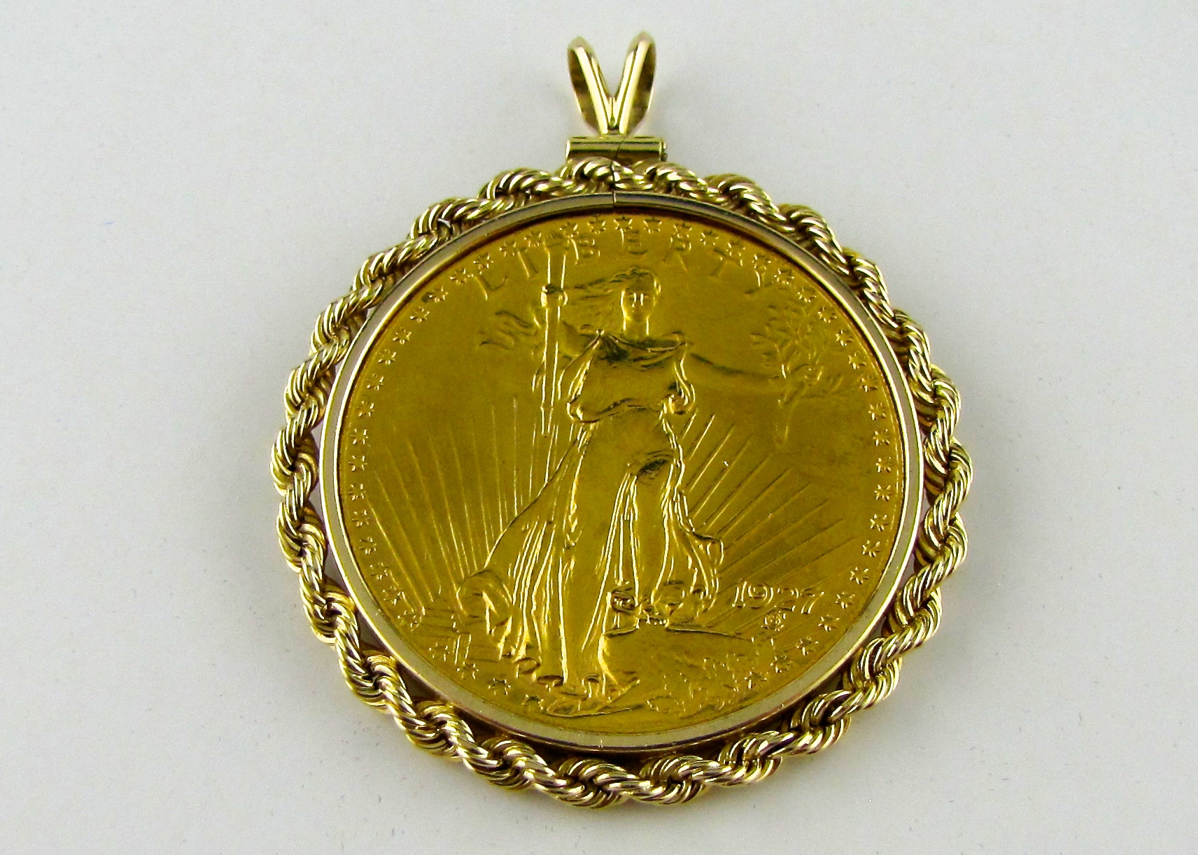 14K Pendant with 1927 St. Gaudens Twenty Dollar Gold Coin