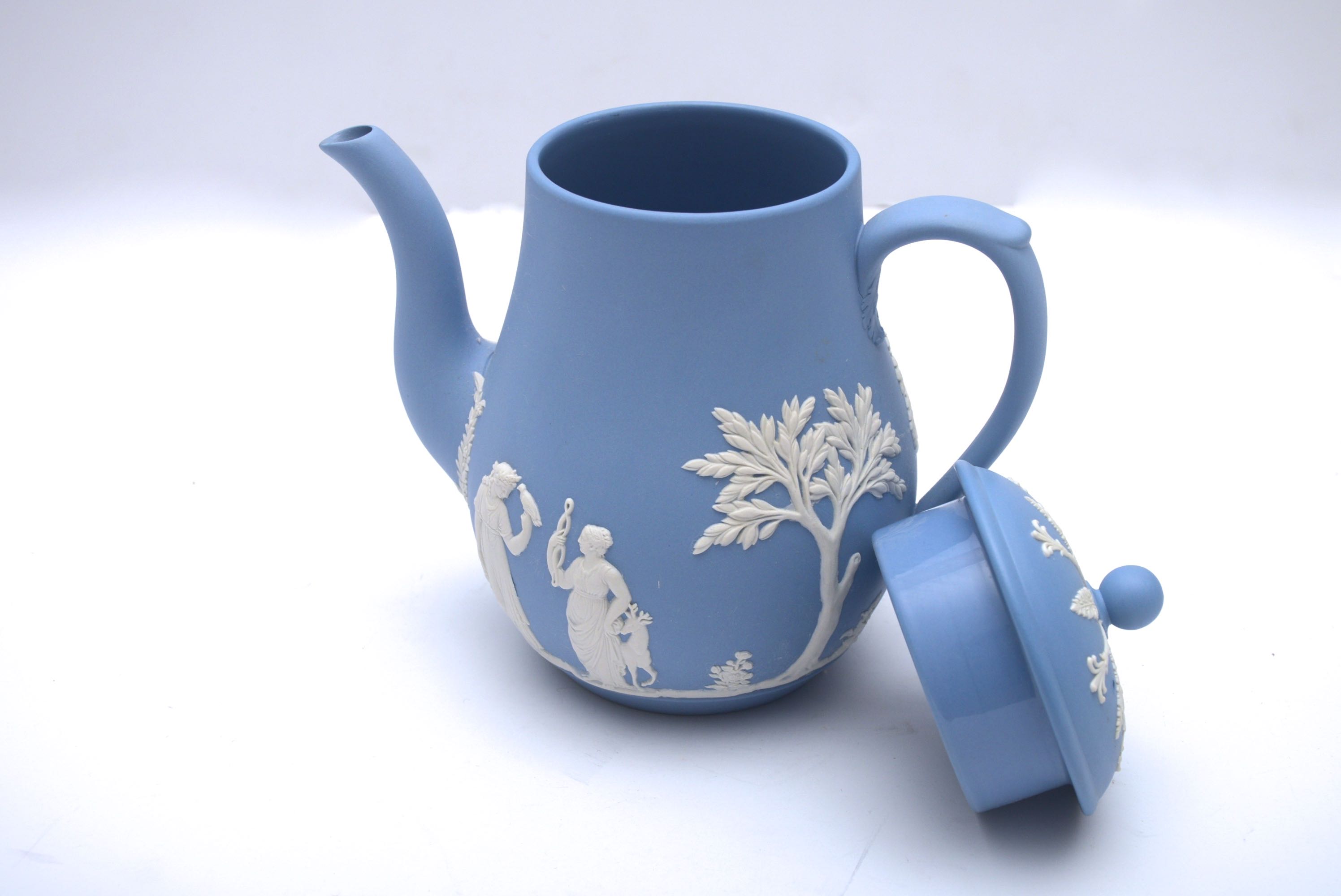 Wedgwood Blue Jasperware Coffee Set