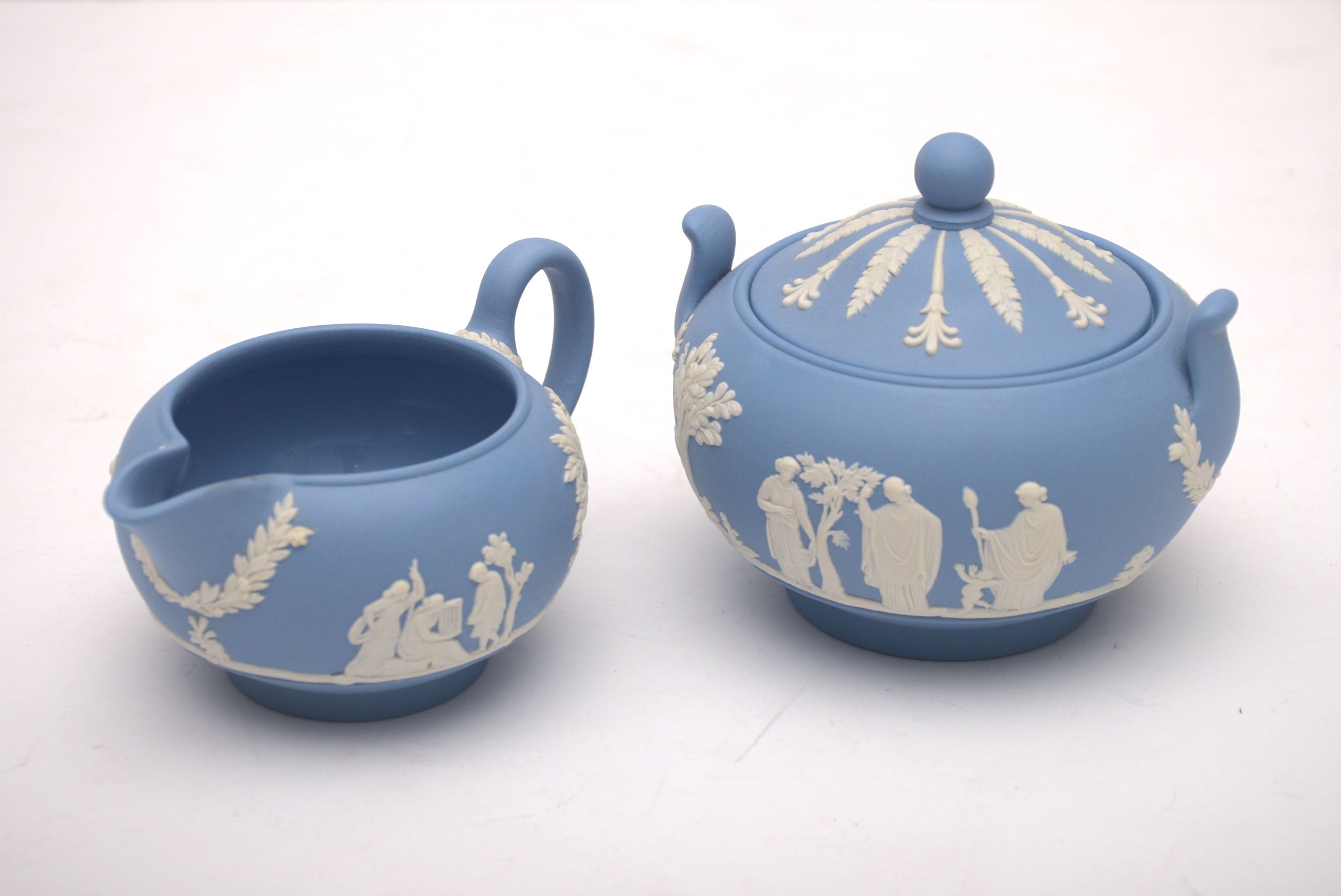 Wedgwood Blue Jasperware Coffee Set
