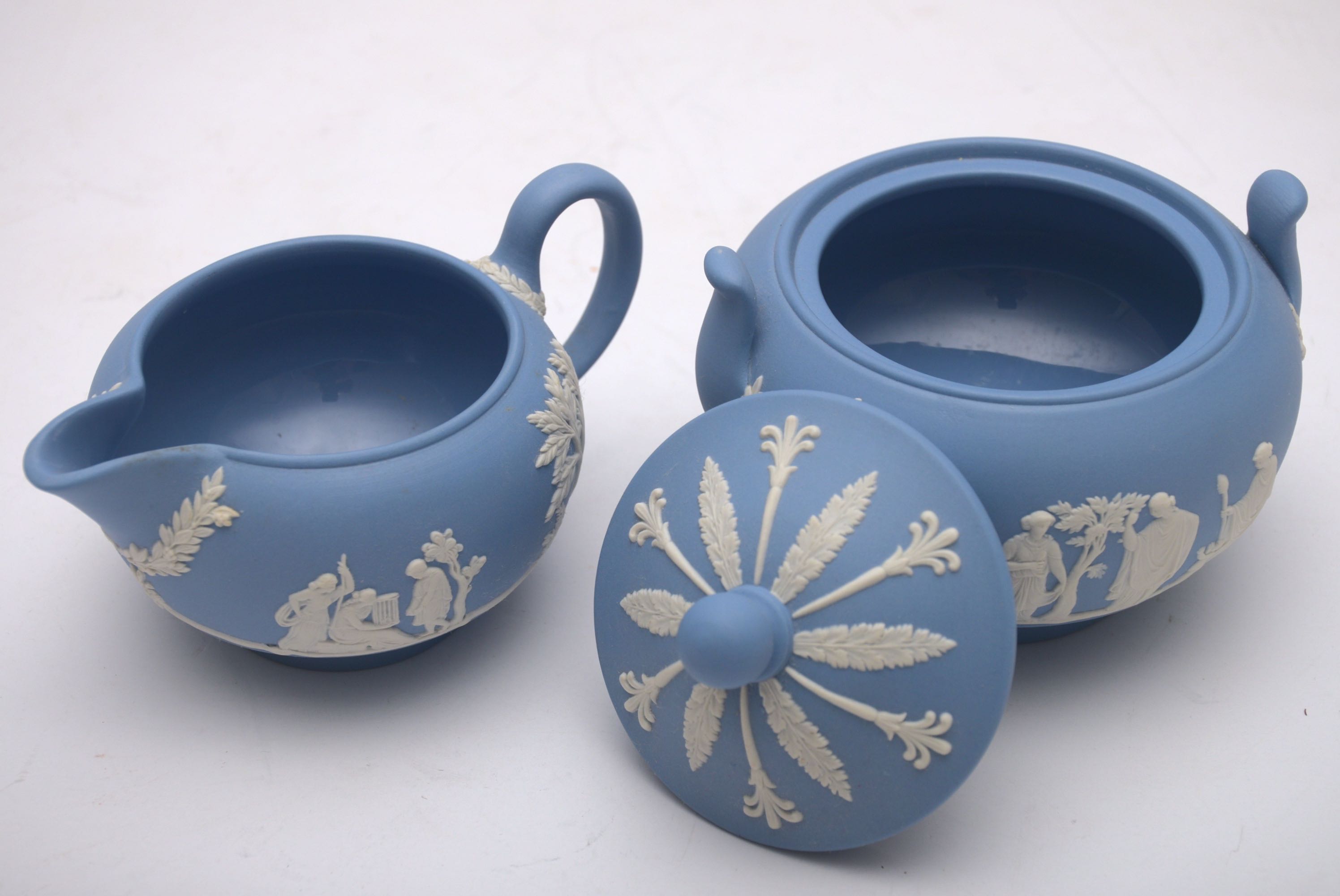 Wedgwood Blue Jasperware Coffee Set