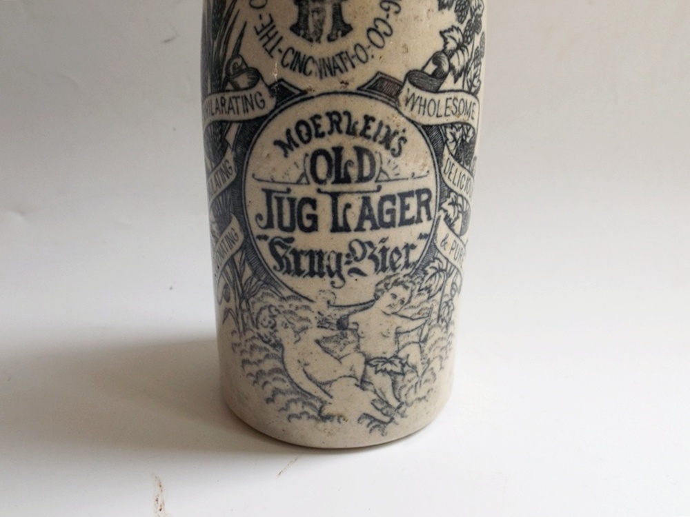 Antique Christian Moerlein Stoneware Lager Bottle