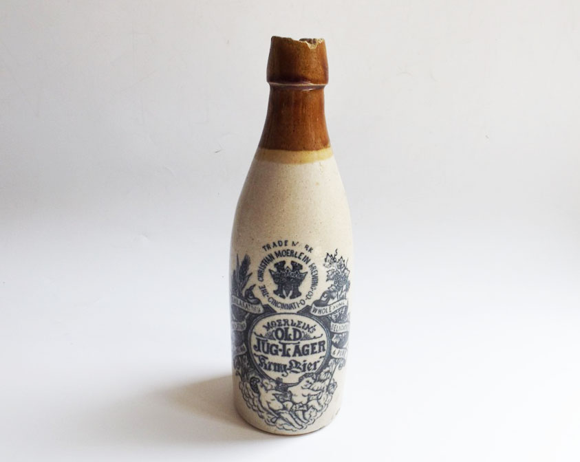 Antique Christian Moerlein Stoneware Lager Bottle