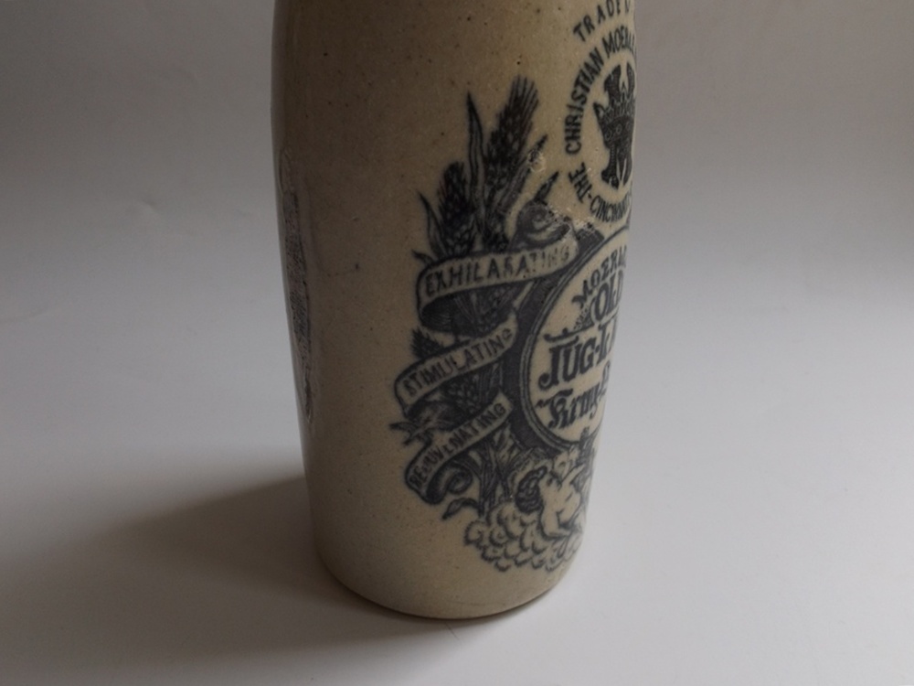 Antique Christian Moerlein Stoneware Lager Bottle