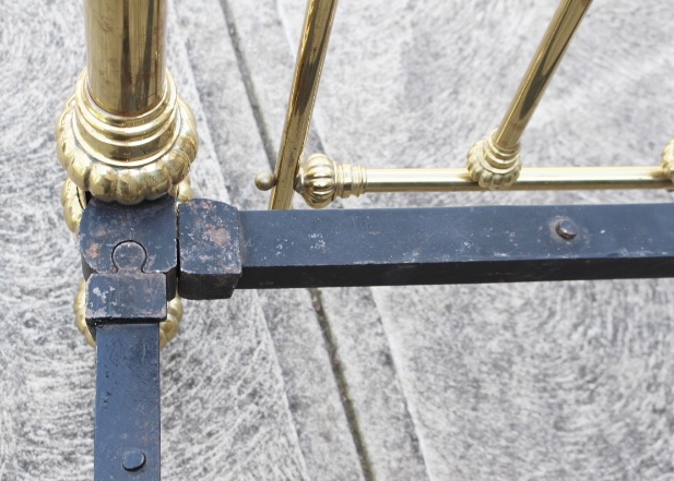 Antique Brass Plated Bed Frame 1800s w/ Unusual wood/steel boxspr