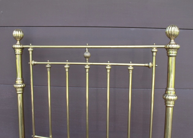 Antique Brass Plated Bed Frame 1800s w/ Unusual wood/steel boxspr