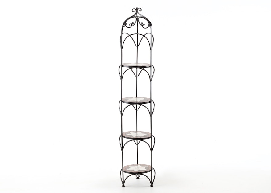Four Tier Wrought Iron Plant Stand