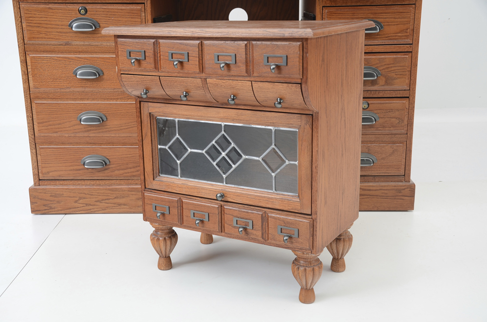 Oak Roll Top Computer Desk