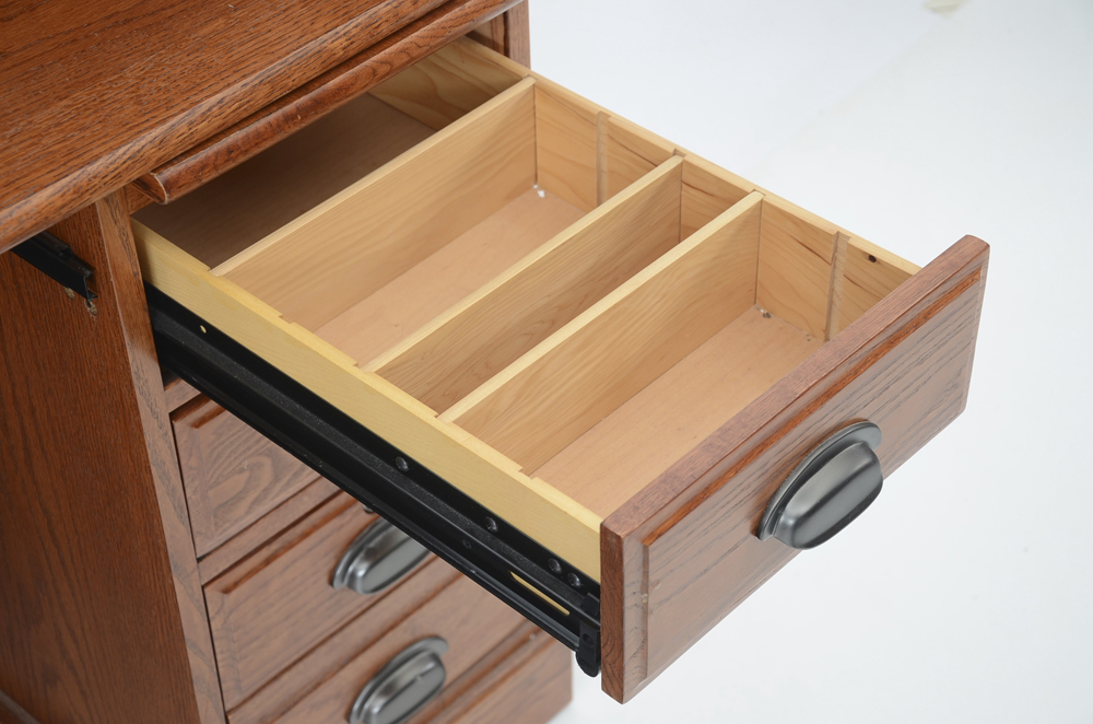 Oak Roll Top Computer Desk