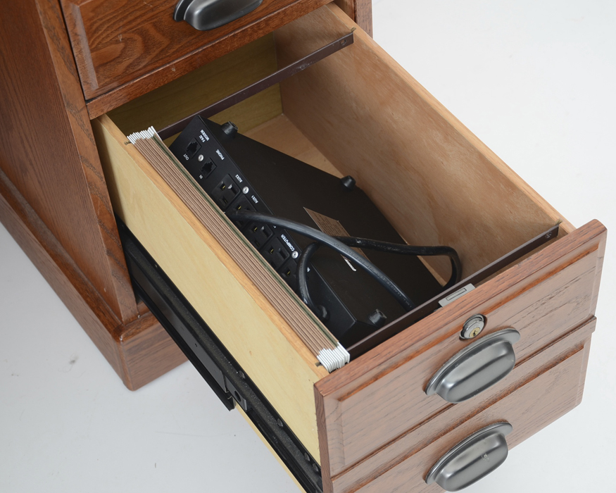 Oak Roll Top Computer Desk