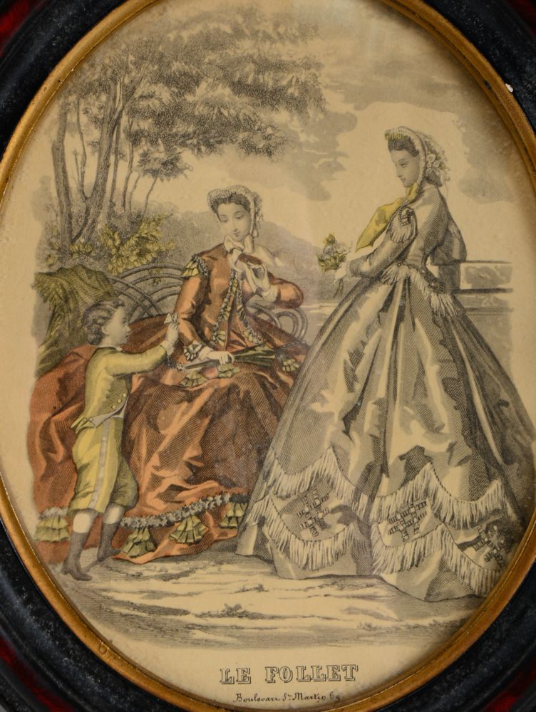 Pair of Framed Antique Le Follet Fashion Prints