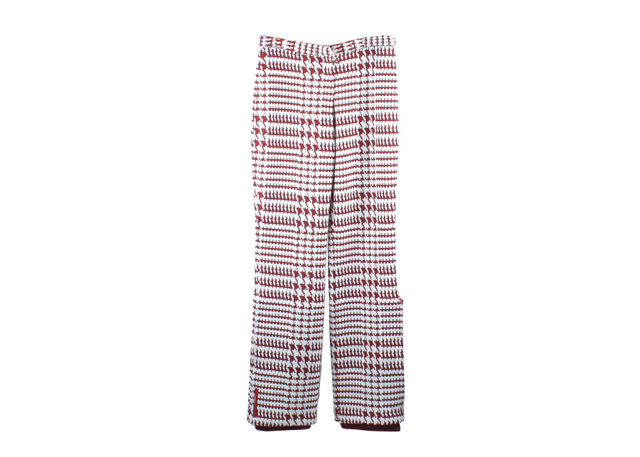 Prada Red and White Houndstooth Ski Pants, Size 42 (European)