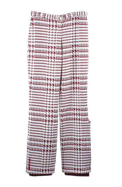 Prada Red and White Houndstooth Ski Pants, Size 42 (European)