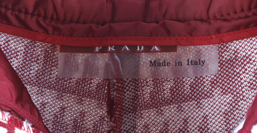 Prada Red and White Houndstooth Ski Pants, Size 42 (European)