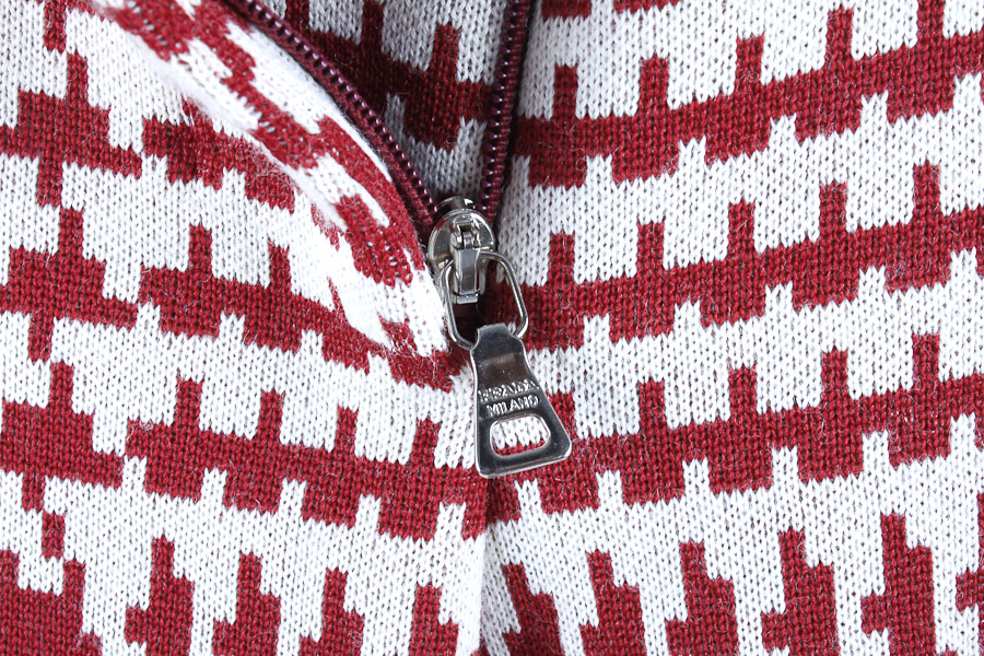 Prada Red and White Houndstooth Ski Pants, Size 42 (European)