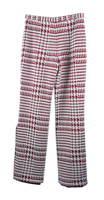 Prada Red and White Houndstooth Ski Pants, Size 42 (European)