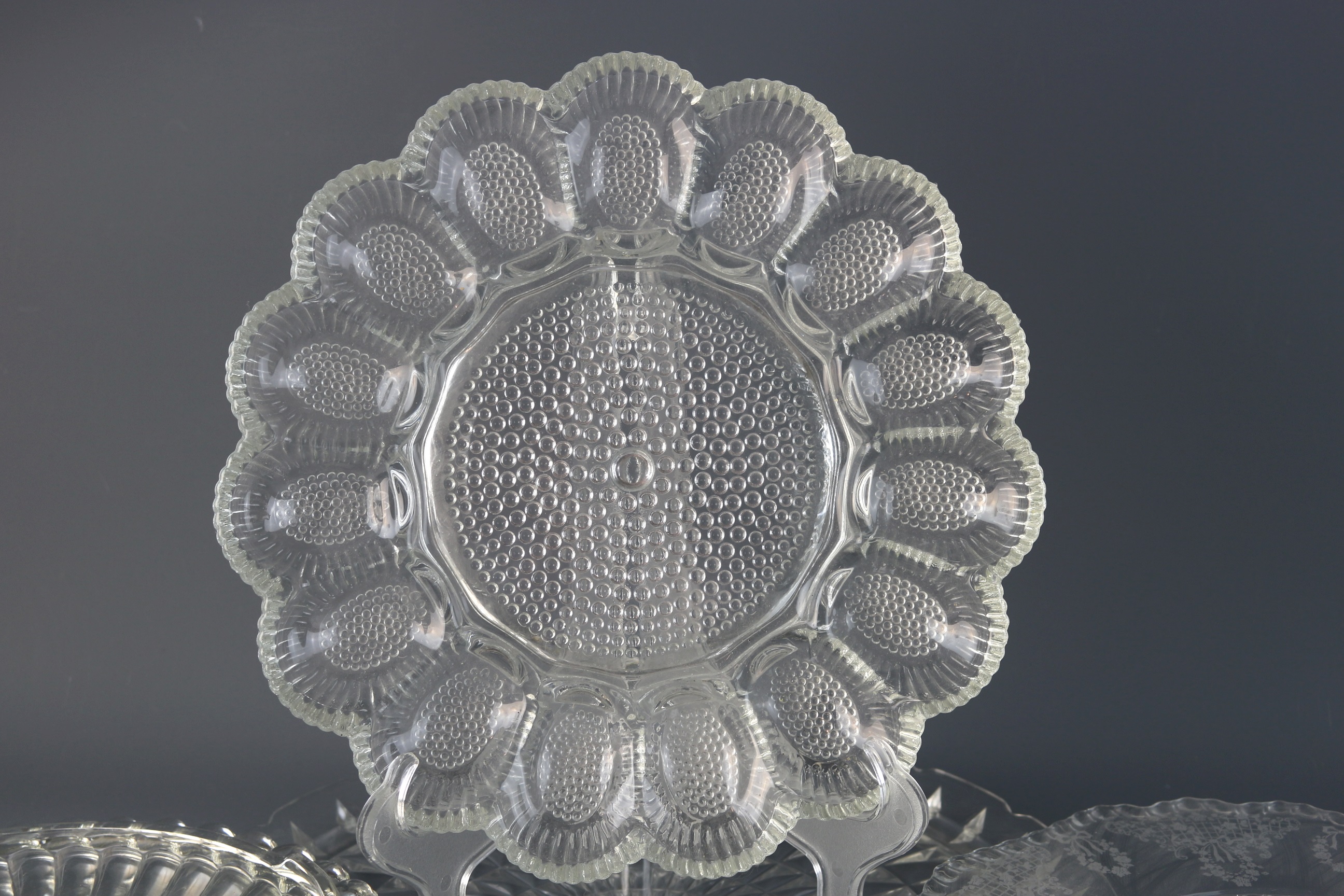 Vintage Glass Large Serving Plates