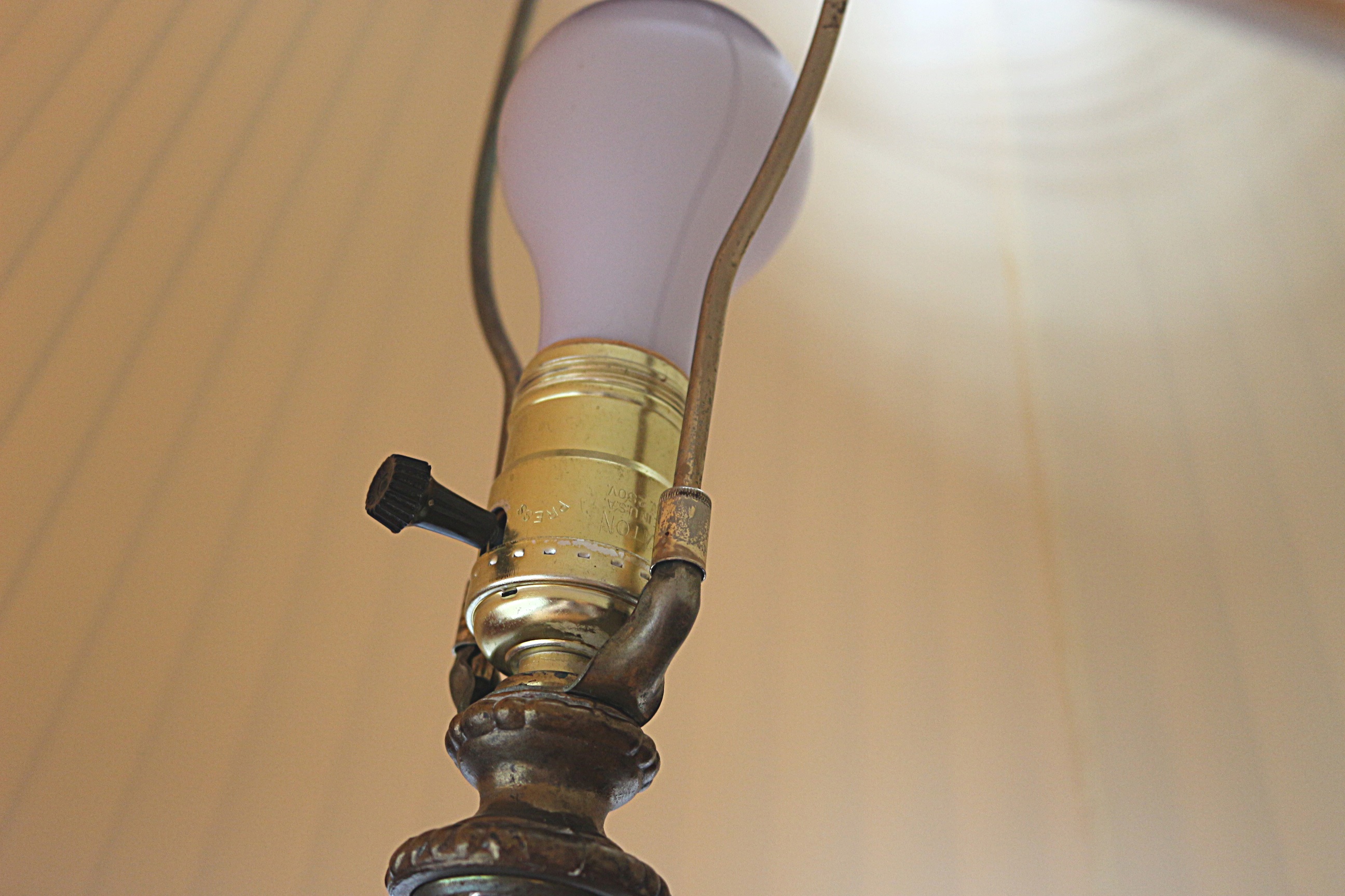 Tall Vintage Crystal and Metal Table Lamp