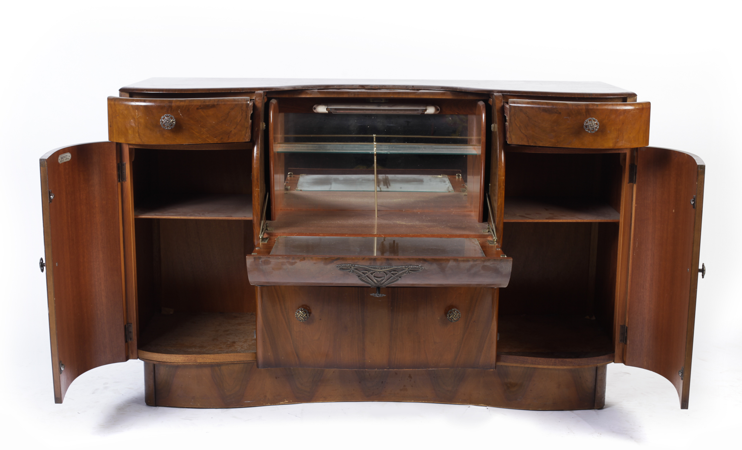 Beautility English Art Nouveau Bar Cabinet