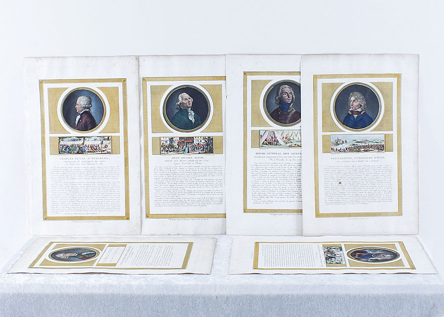 Hand Painted Book Plates of French Gentlemen