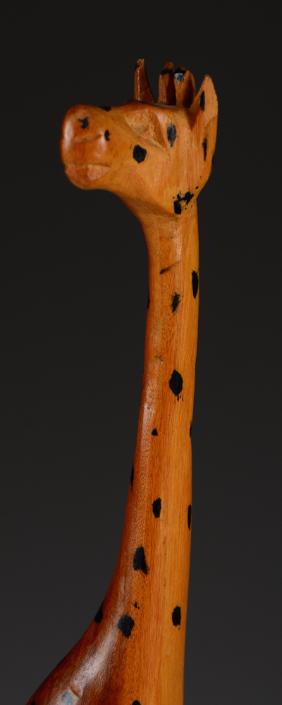 Two African Wood Carved Giraffes