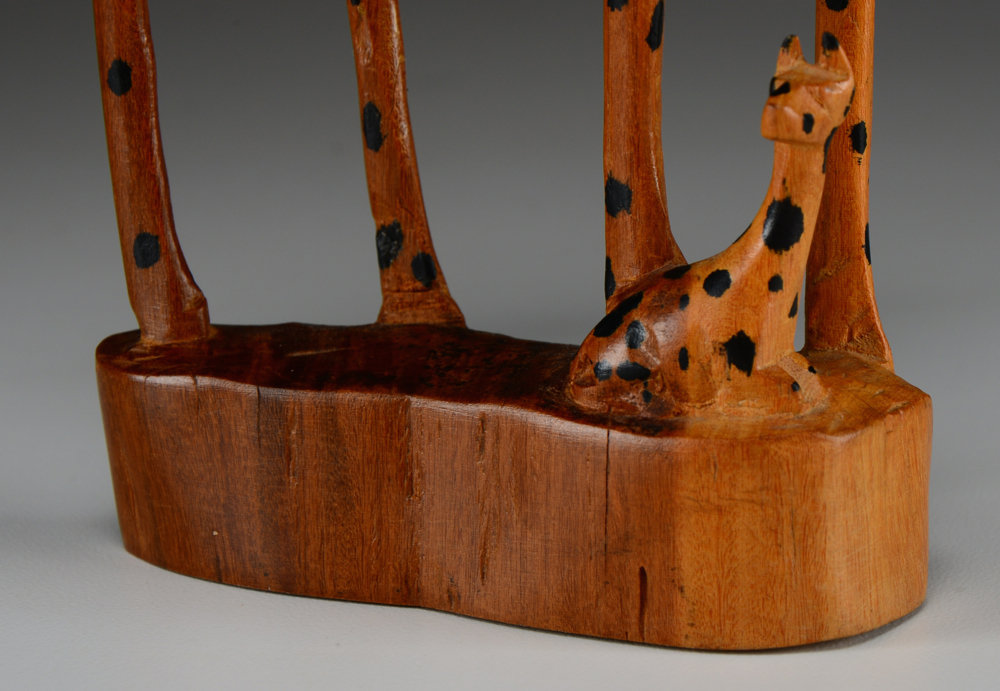 Two African Wood Carved Giraffes