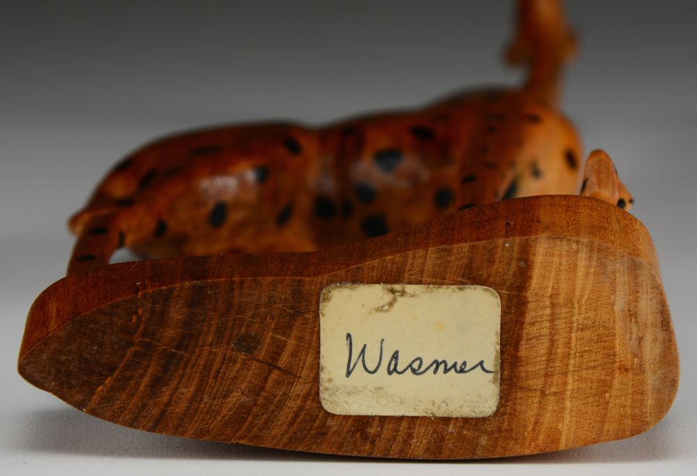 Two African Wood Carved Giraffes