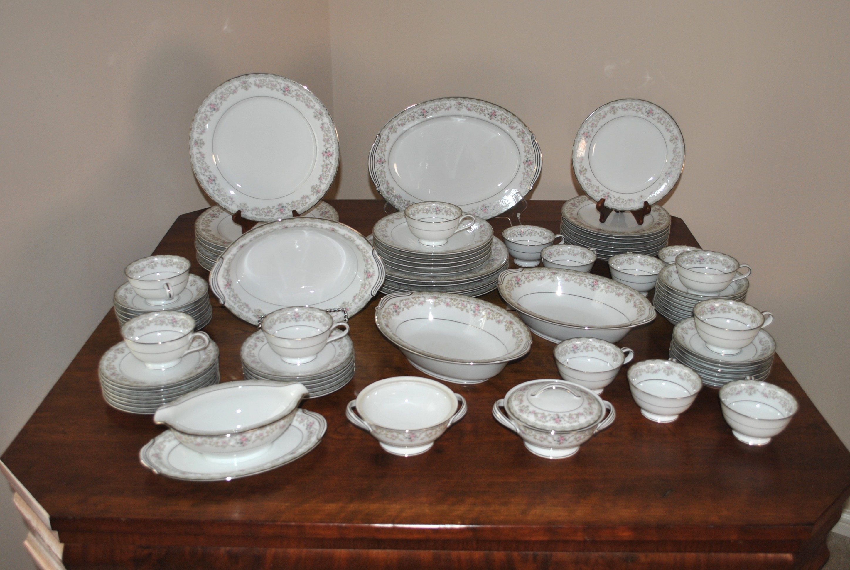 Noritake "Edgewood" China Set with Serving Pieces