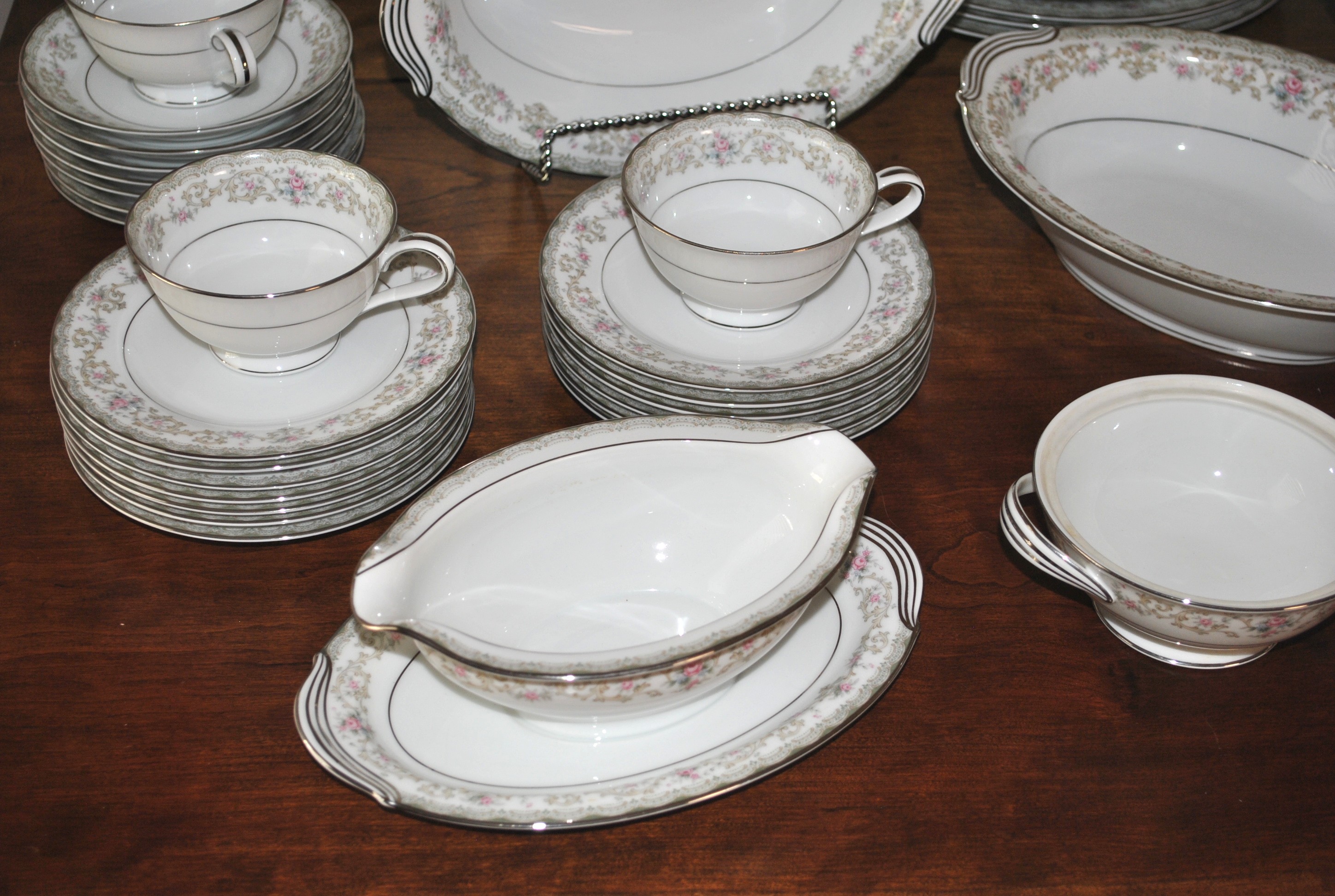 Noritake "Edgewood" China Set with Serving Pieces