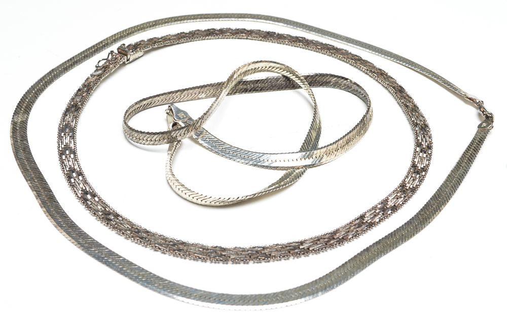 Group of Sterling Silver Chains