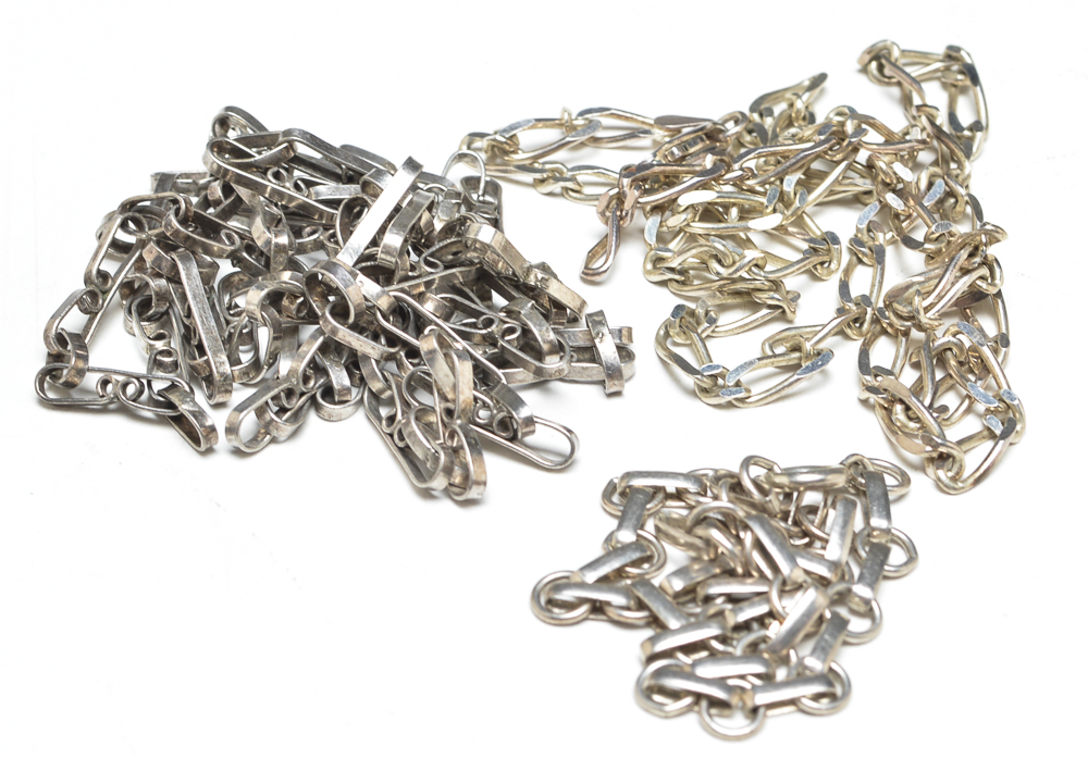 Group of Sterling Silver Chains