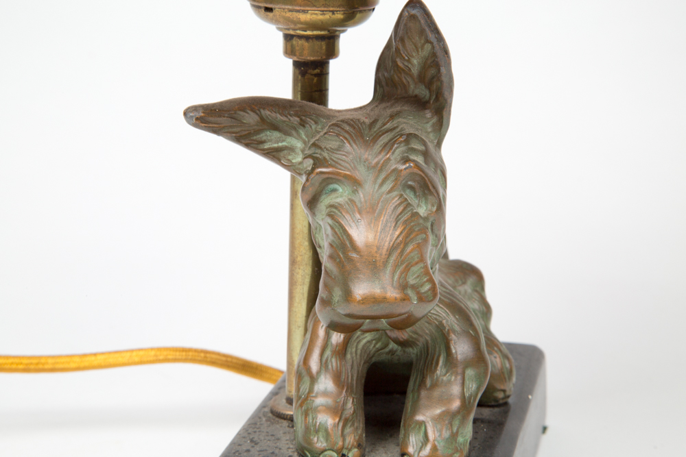 Pair of Hubley Style Scottish Terrier Lamps
