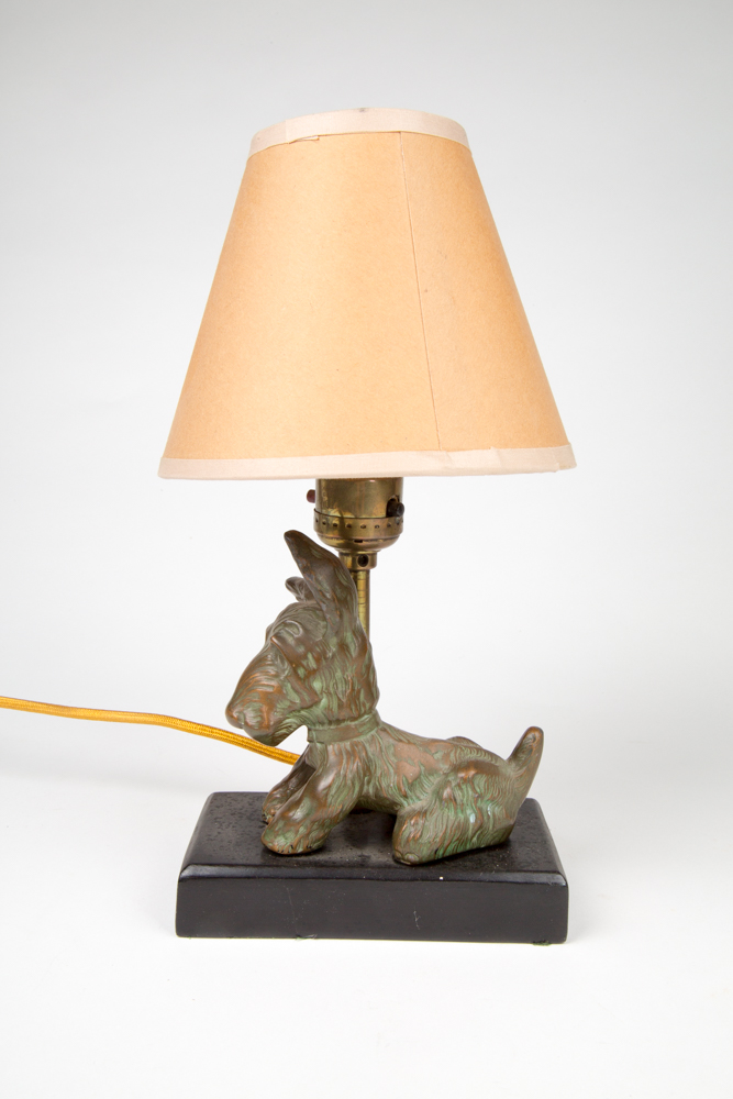 Pair of Hubley Style Scottish Terrier Lamps