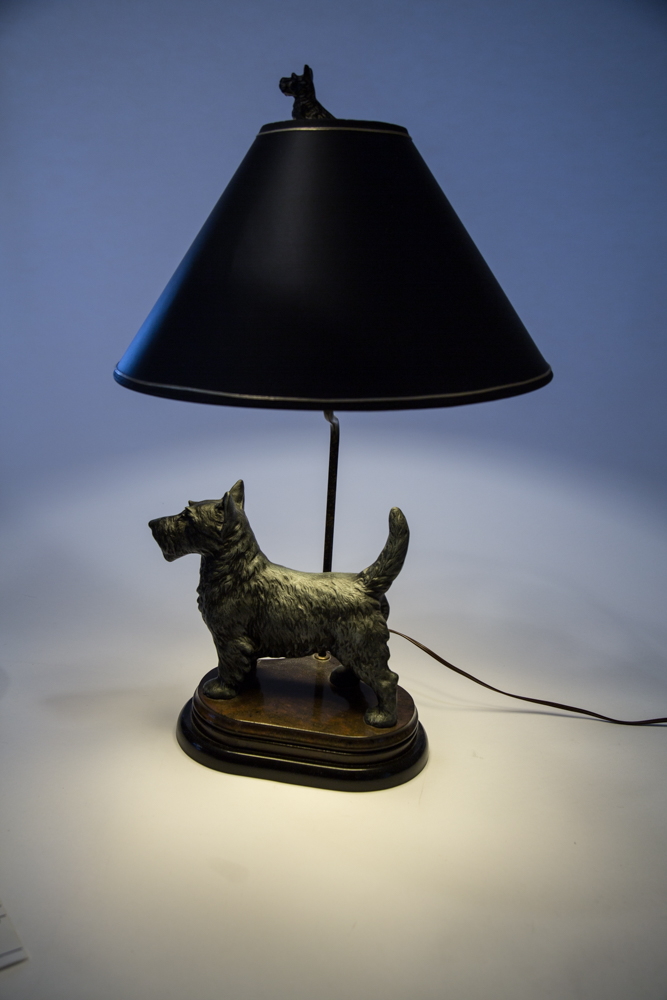 Pair of Hubley Style Scottish Terrier Lamps