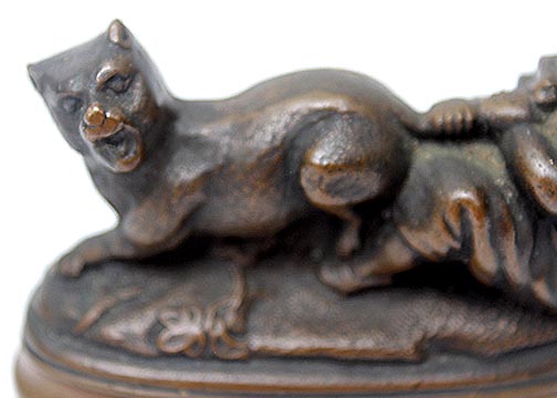 Cast Brass Paperweight - Boy and His Dog