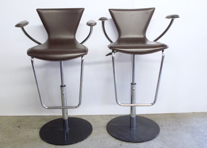 Vintage Italian Leather Bar Stools