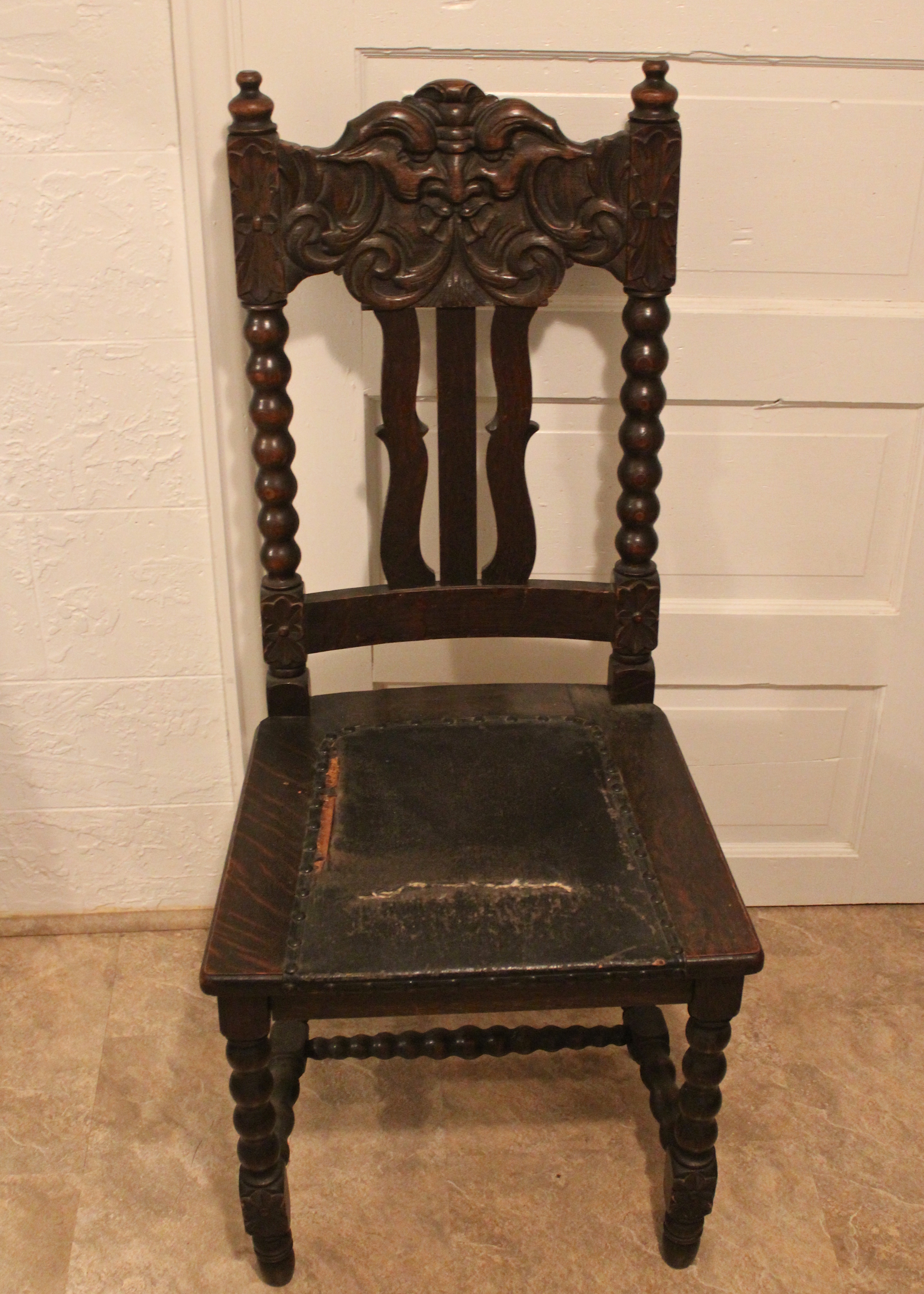 Antique Oak "North Wind" Face Chair