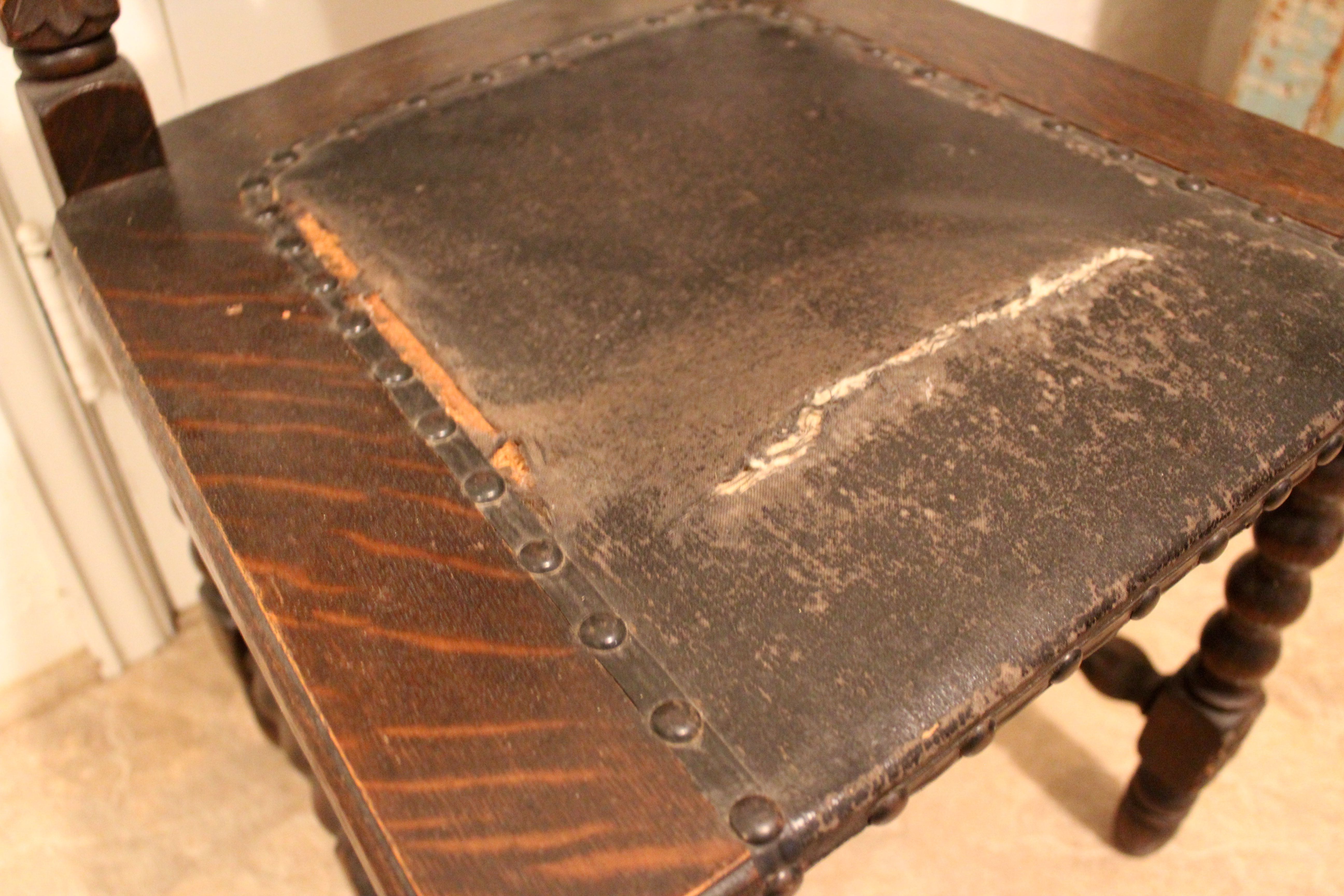 Antique Oak "North Wind" Face Chair