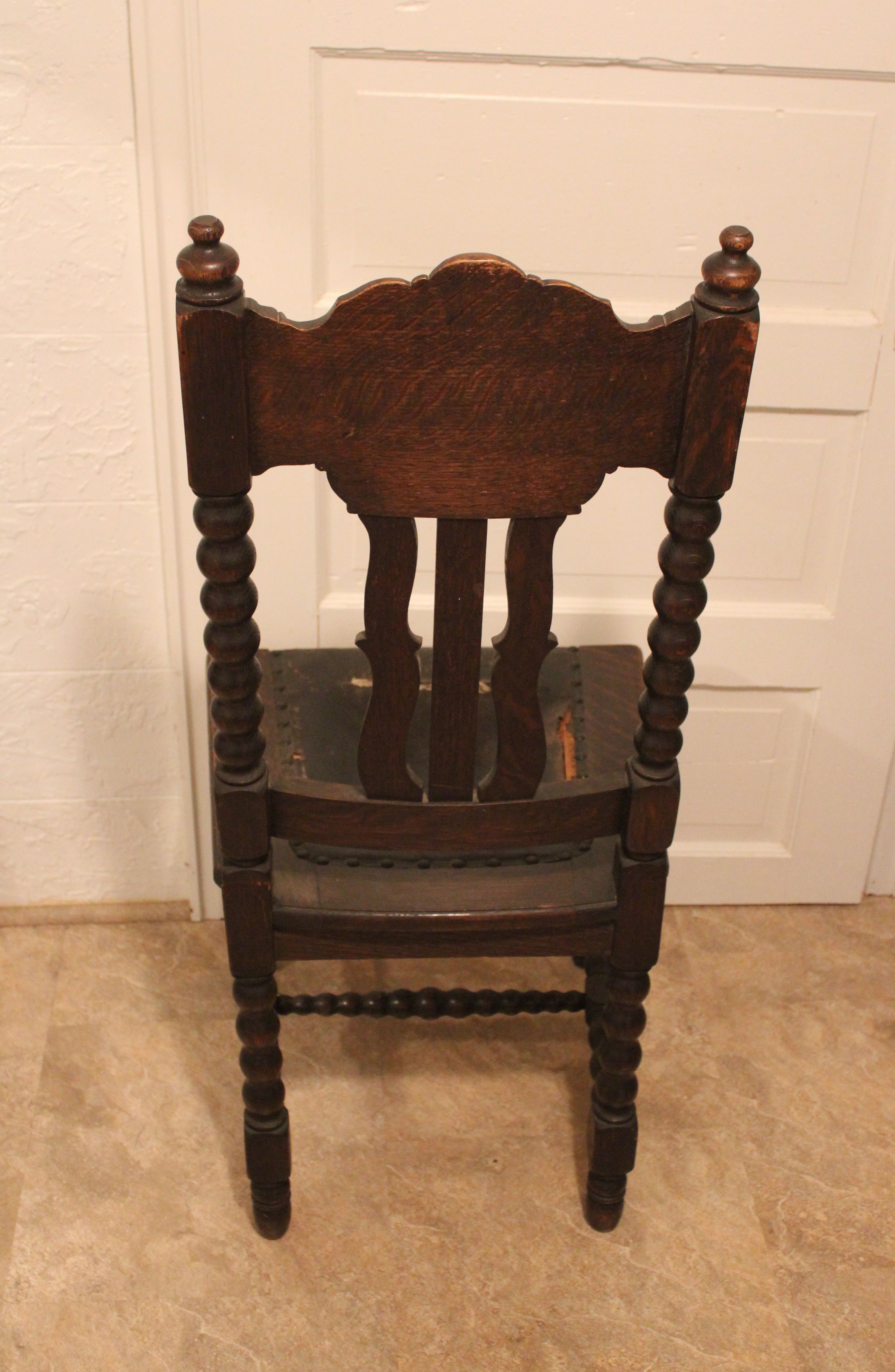 Antique Oak "North Wind" Face Chair