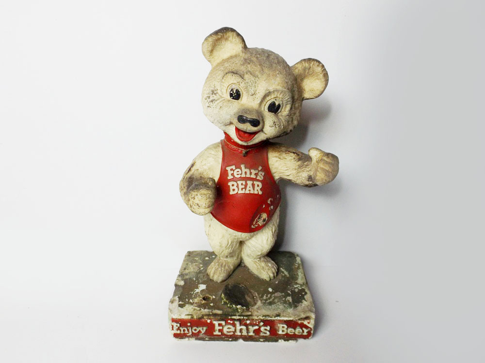 Vintage Fehr's Beer Chalk Bear Advertising Figurine