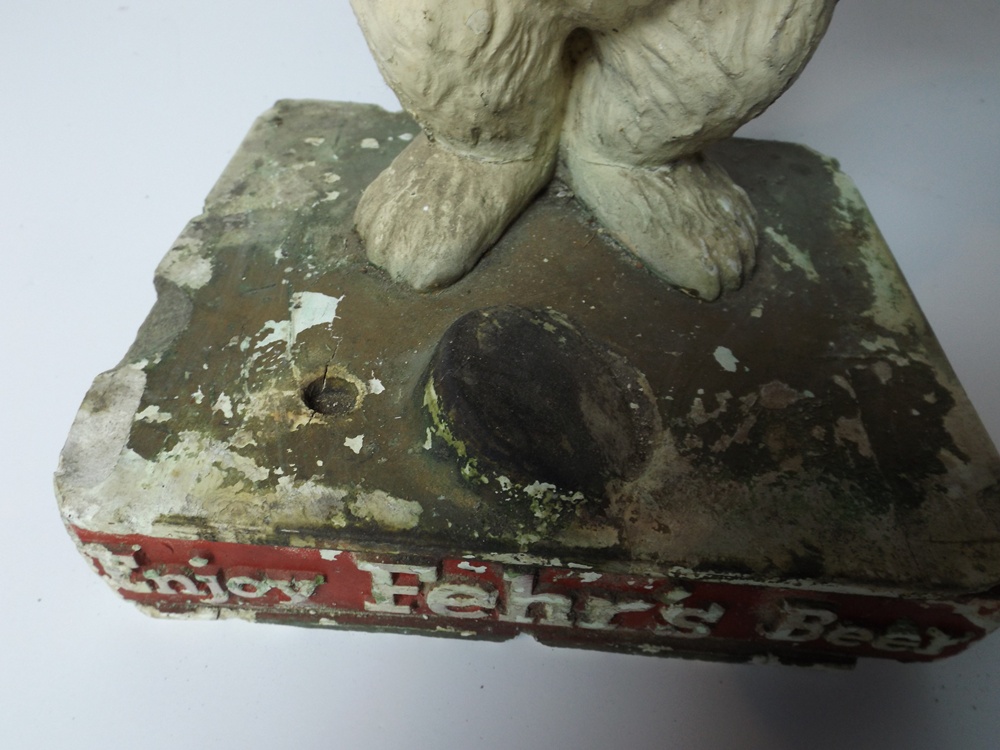 Vintage Fehr's Beer Chalk Bear Advertising Figurine